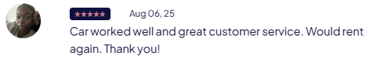 Customer review from August 2025