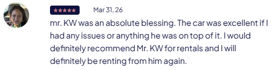 Customer review from late March 2026